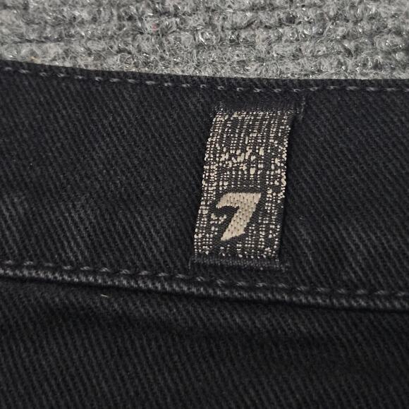 7 For All Mankind Jeans Black Distressed Bootcut Stretch Denim Grunge Style - Picture 10 of 15